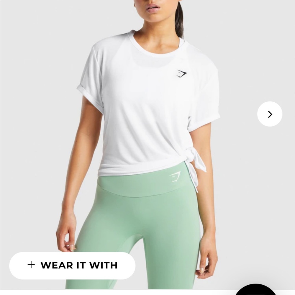 White gymshark workout tee. Only worn a handful of times